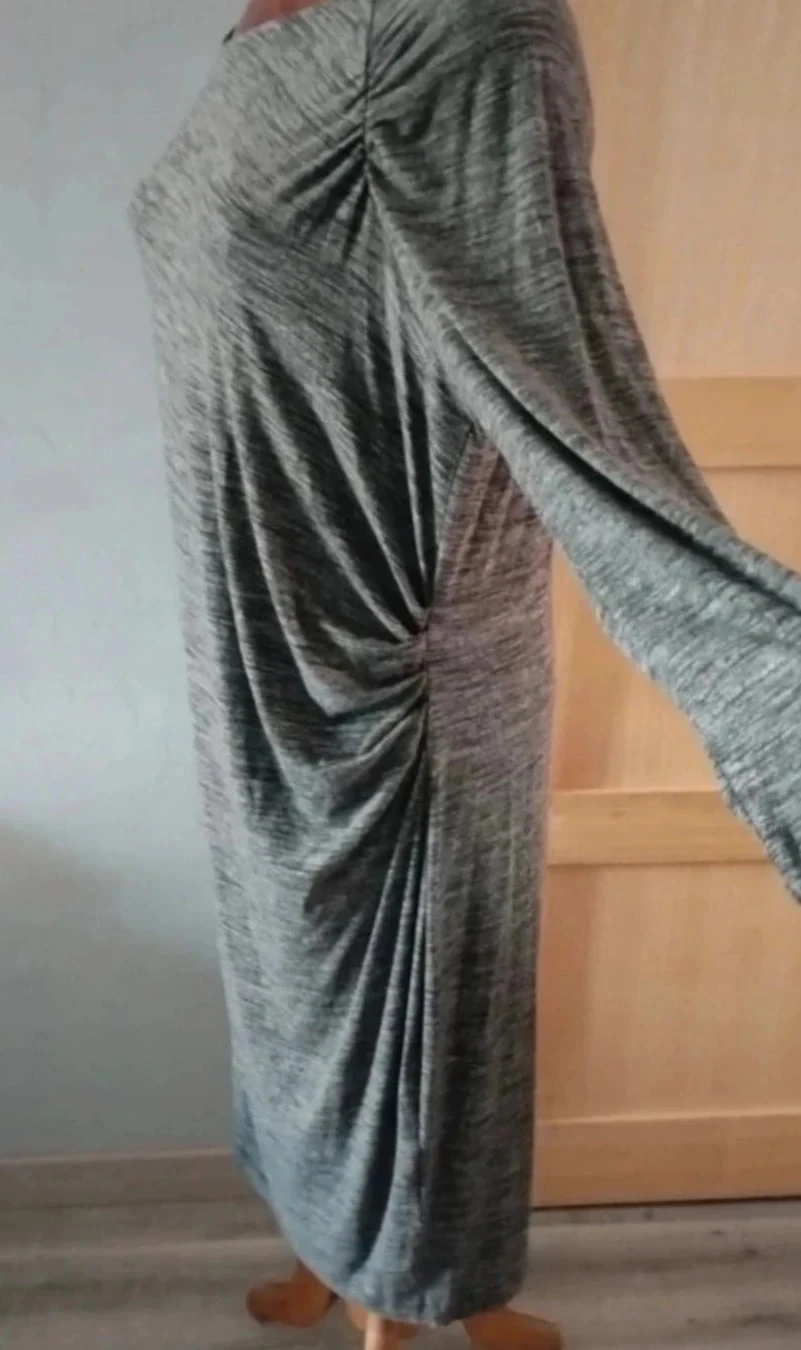 Grijze lange jurk Yessica XL – photo 4